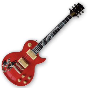 Custom Made Red Slash Snakepit LP Style Flame Maple Top Snake Fretboard Inlay Electric Guitar - Image 2