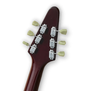 Custom Made Burgundy Flying V Style 6 Strings Electric Guitar - Image 4