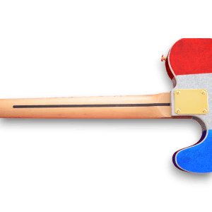 Custom Made Red Silver and Blue Sparkle Tele Style Buck Owens Sparkle 6 Strings Electric Guitar - Image 5