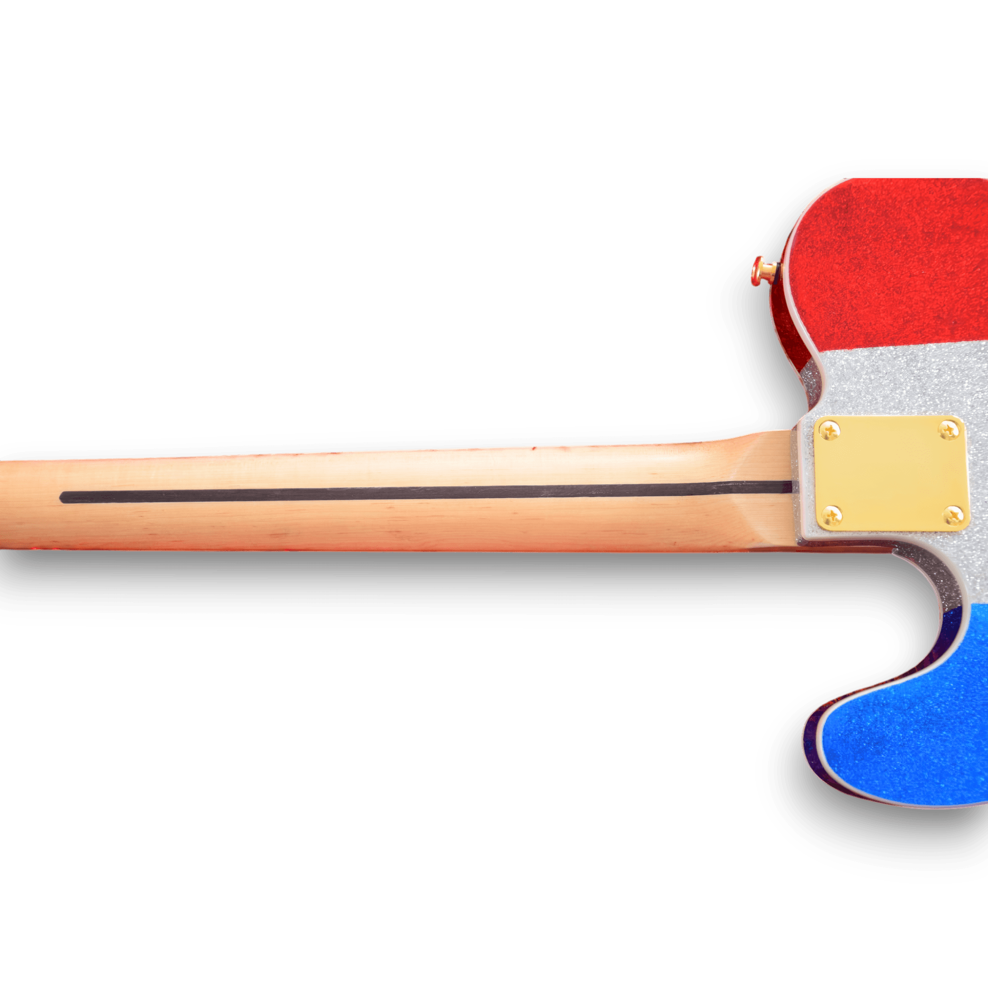 Custom Made Red Silver and Blue Sparkle Tele Style Buck Owens Sparkle 6 Strings Electric Guitar - Image 5
