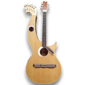 Custom Made Harp Double Neck Acoustic Guitar Eclipse Style Guitar