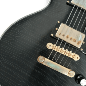 Custom Made Black Heavy Relic Cracking Painting LP Style 6 Strings Electric Guitar - Image 3