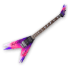 Custom Made Double Flying V Style Purple Vinnie Vincent 6 Strings Electric Guitar