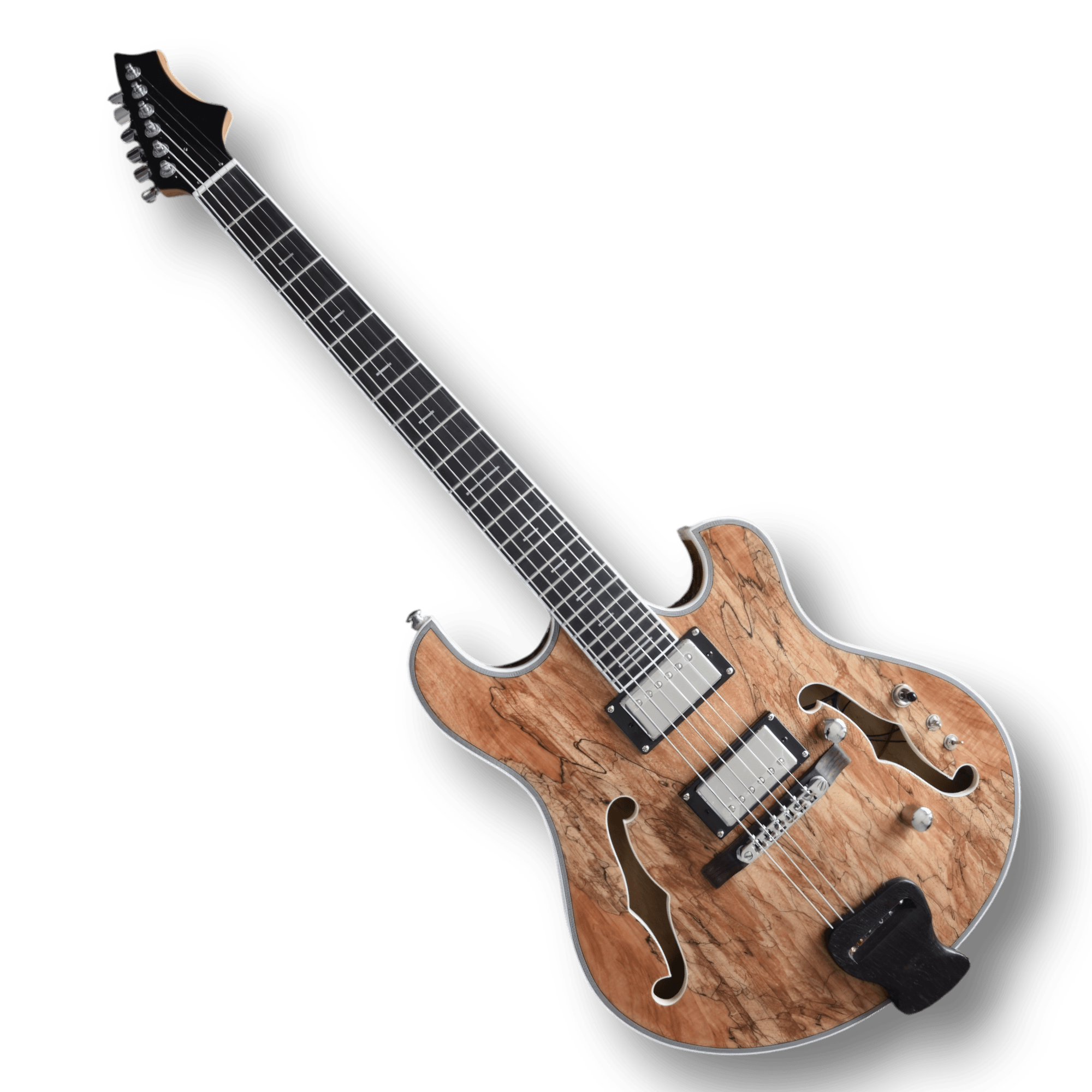 Custom Made Semi-Hollow Body Spalted Maple Top Trey Anastasio Style 6 Strings Electric Guitar - Image 2