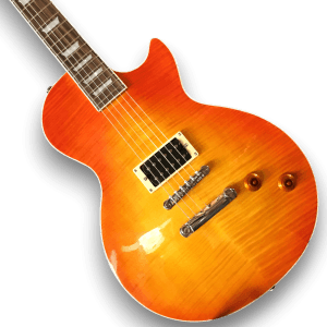 Custom Made Cherry Sunburst Flame Maple Top LP Style 6 Strings Electric Guitar - Image 2