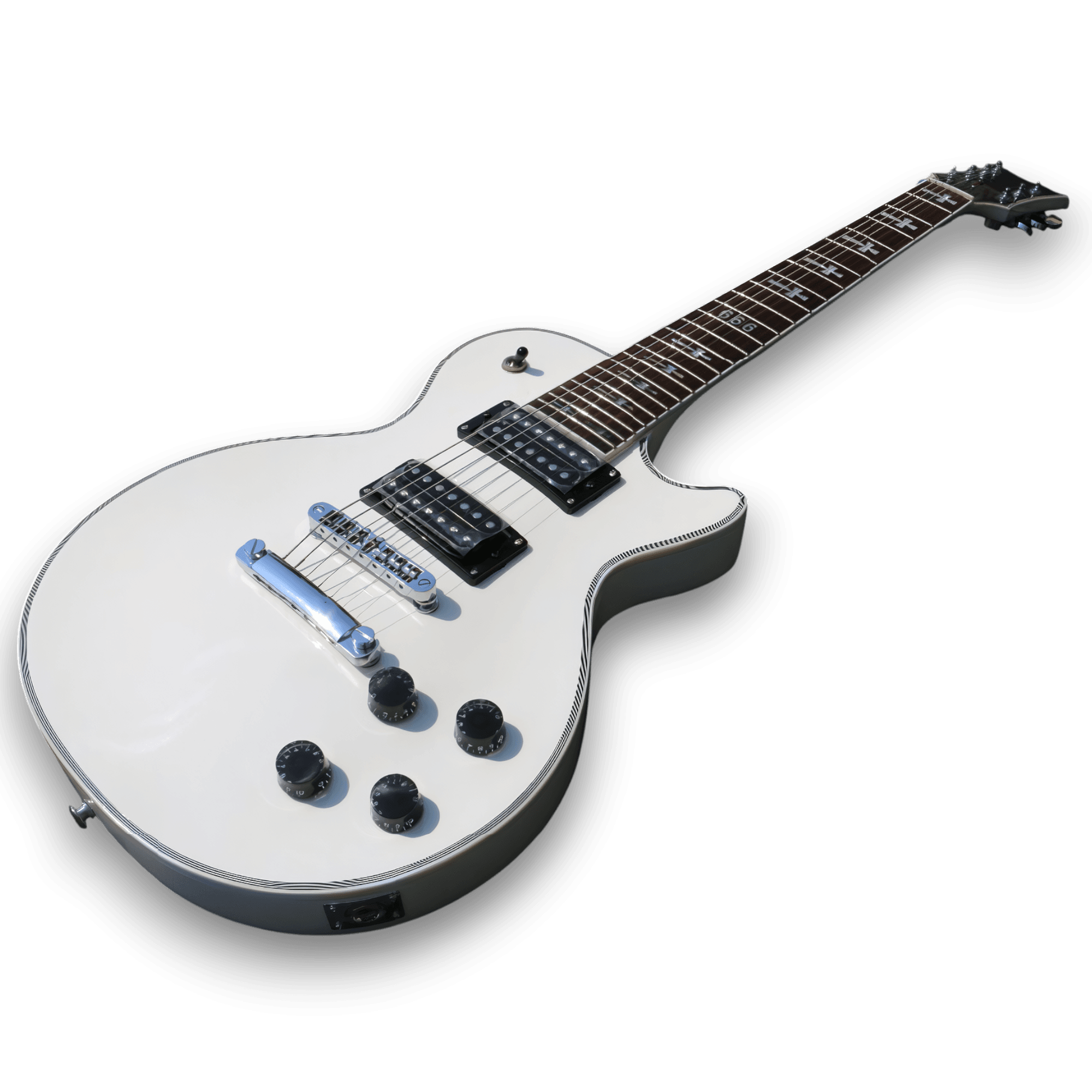 Custom Made White 7 Strings Electric Guitar - Image 2