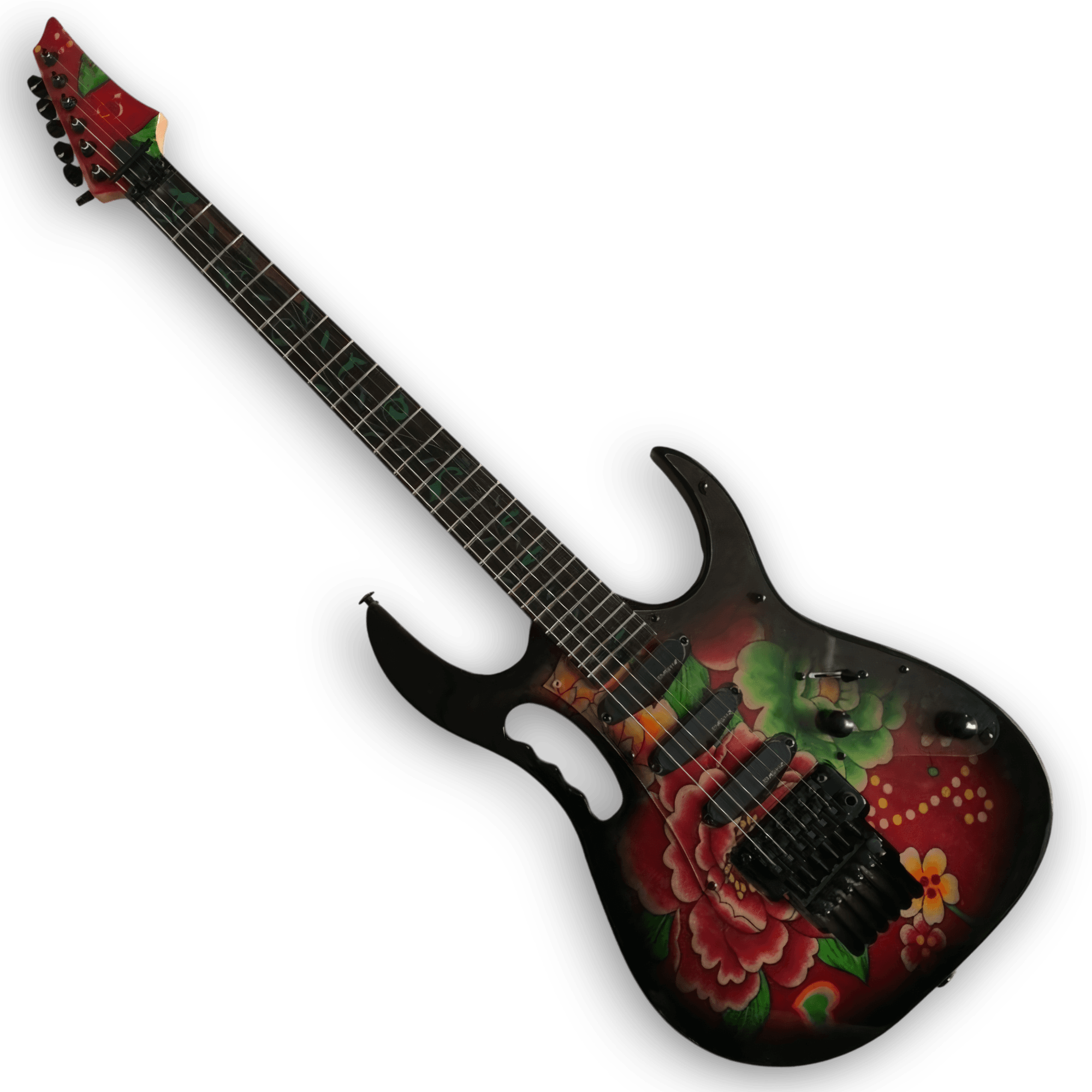 Custom Made Steve Vai Style Floral Pattern Style 6 Strings Electric Guitar - Image 2