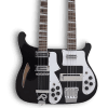 Custom Made 4080 Double Neck Style Black 4 Strings Bass & 6 Strings Electric Guitar
