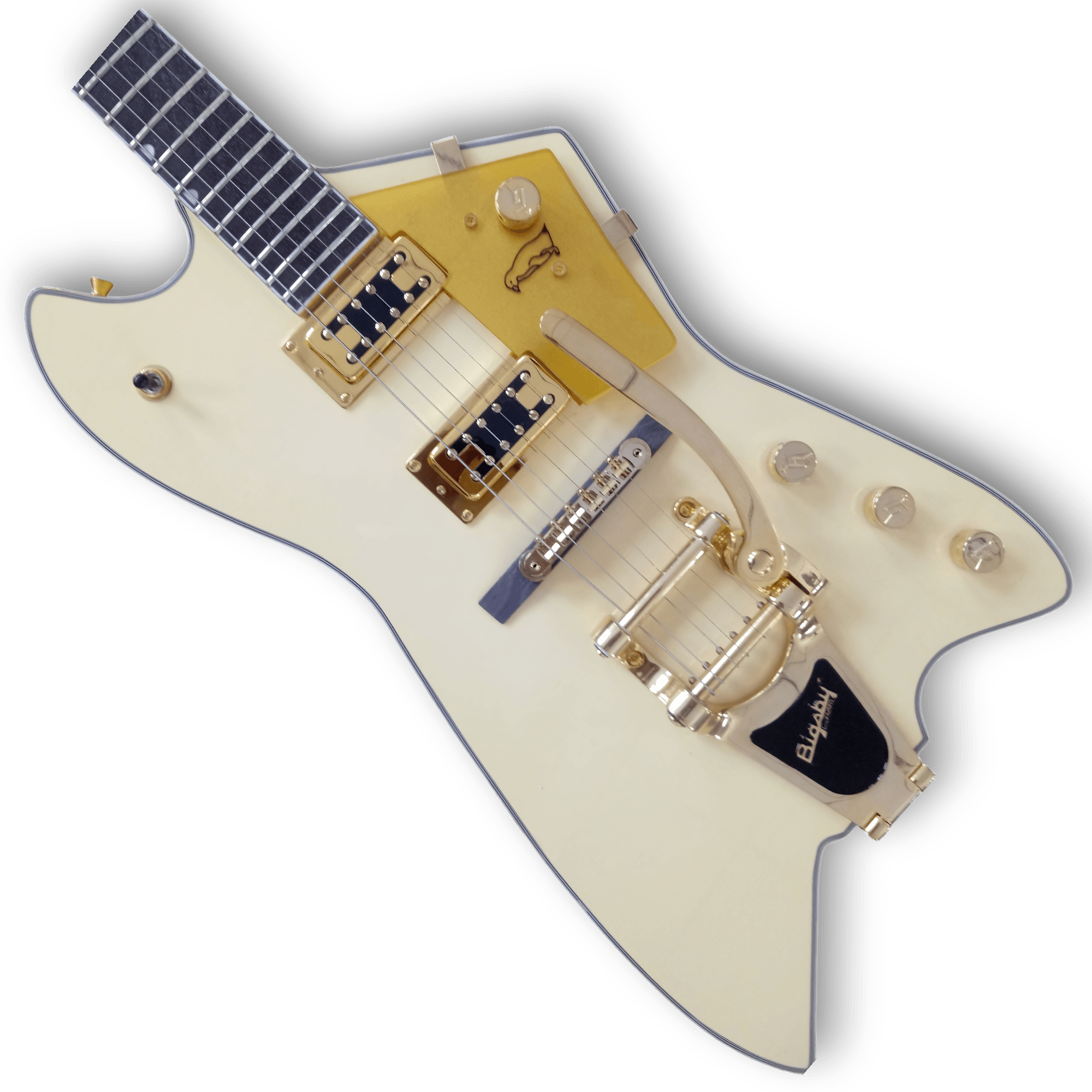 Custom Made Cream White Thunderbird Style Billy Bo 6 Strings Electric Guitar