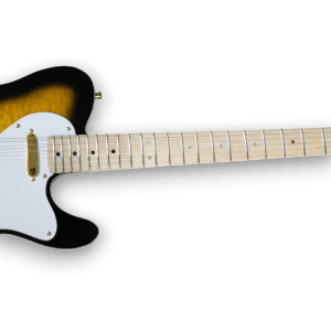 Custom Made Two-Color Merle Haggard Tele Style Sunburst Quilted Maple Top Electric Guitar - Image 3