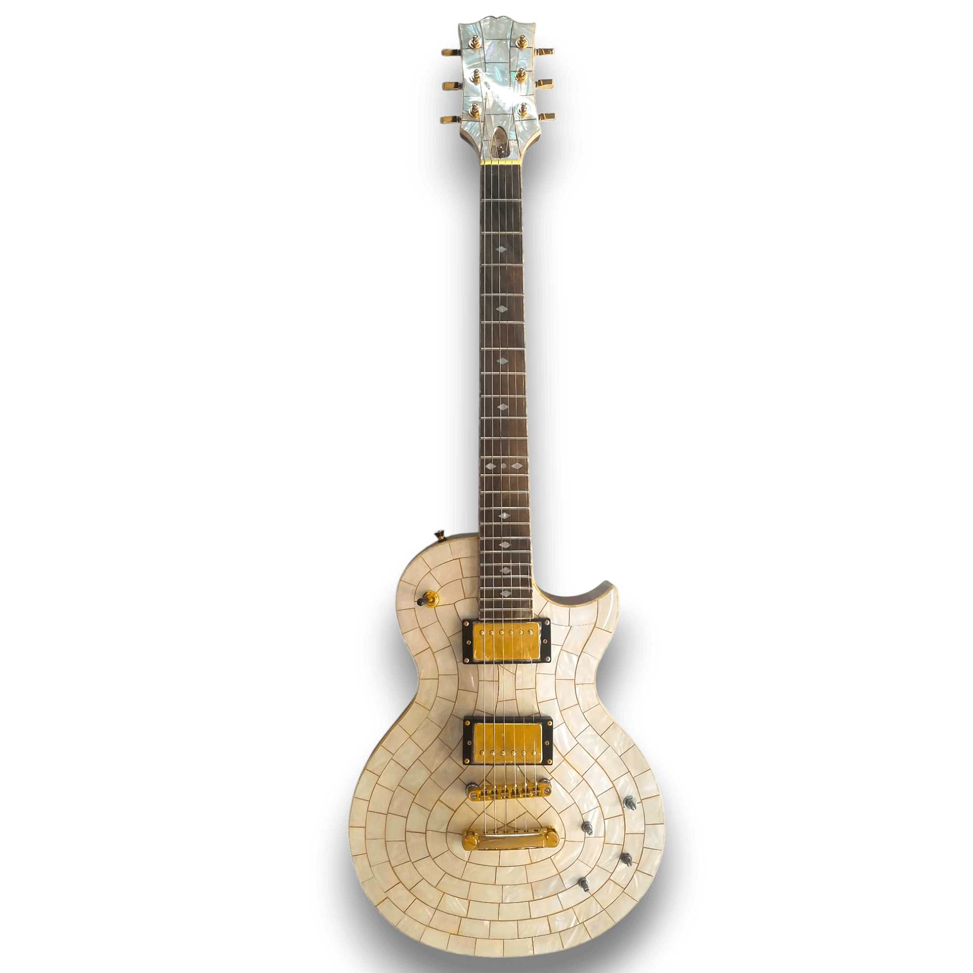Custom Made Mother of Pearl Front LP Style 6 Strings Electric Guitar - Image 2