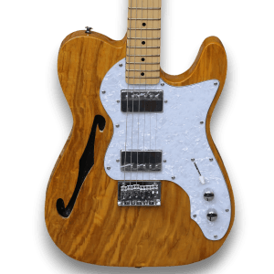 Custom Made Semi-hollow Thinline Style with Natural Wood Finish 6 Strings Electric Guitar