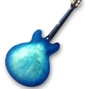Custom Made Trans Blue Burst Quilted Maple Top Semi-Hollow ES355 Style 6 Strings Electric Guitar - Image 3