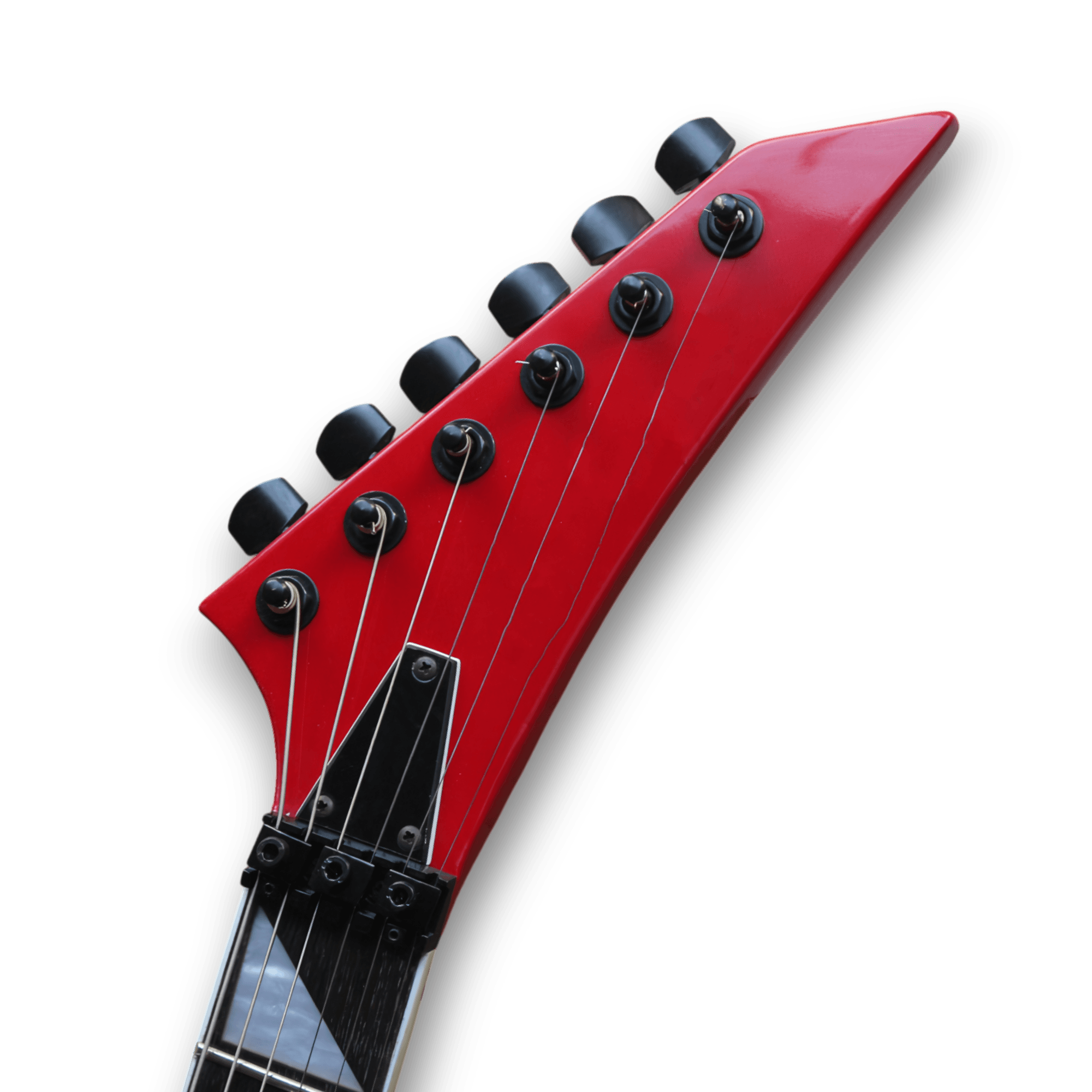 Custom Made King V Style Red With Black Bevels 6 Strings Electric Guitar - Image 3