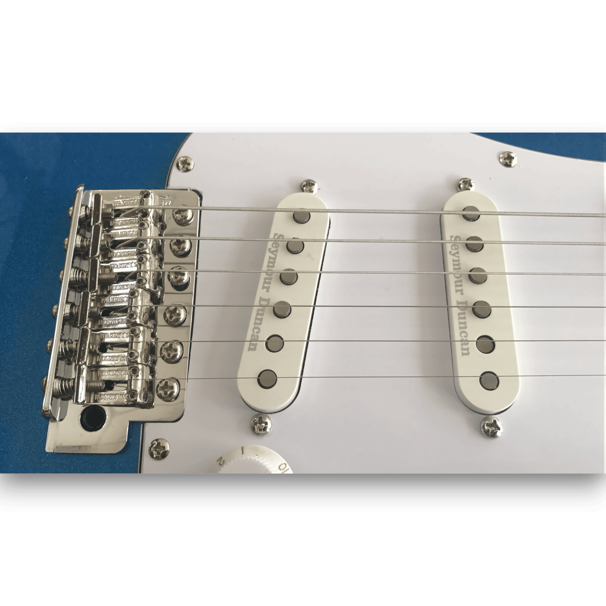 Custom Made Maple Scalloped Fretboard Blue Strat Style 6 Strings Electric Guitar - Image 3