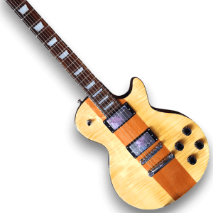 Custom Made Flame Maple Top Natural LP Style 6 Strings Electric Guitar - Image 2
