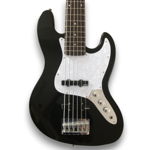 Custom Made 6 Strings Electric Bass Black Jazz Bass Style