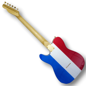 Custom Made Buck Owens Tele Style Blue Red Silver Sparkle 6 Strings Electric Guitar - Image 4