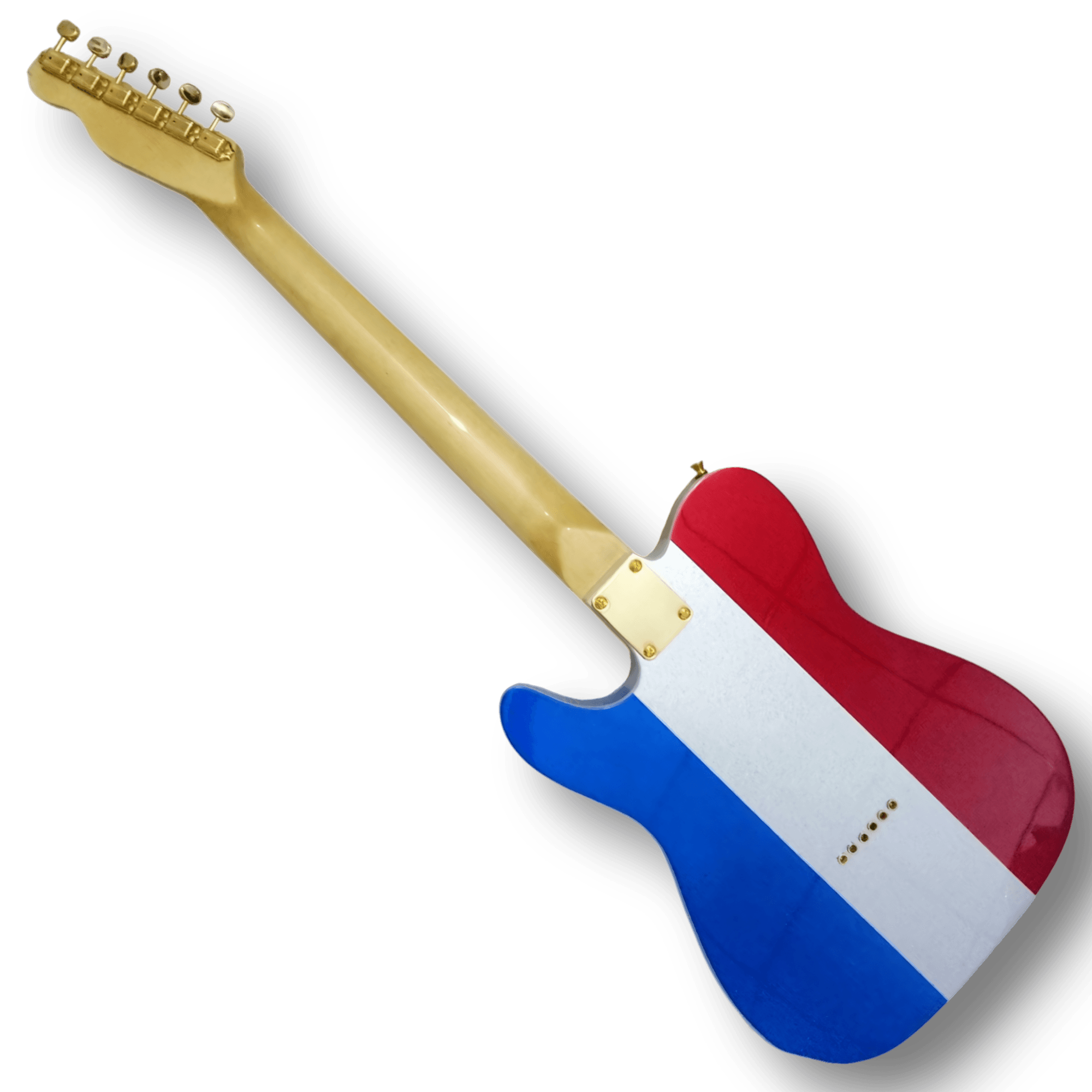 Custom Made Buck Owens Tele Style Blue Red Silver Sparkle 6 Strings Electric Guitar - Image 4
