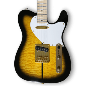 Custom Made Quilted Maple Top Tuff Dog Tele Style Merle Haggard Sunburst Electric Guitar