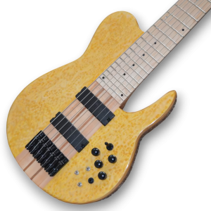 Custom Made Imperial Style 7 Strings Bass Birdseye Maple Top Neck Through Electric Bass