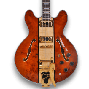 Custom Made Poplar Burl Top Natural Finish 6 Strings Electric Guitar