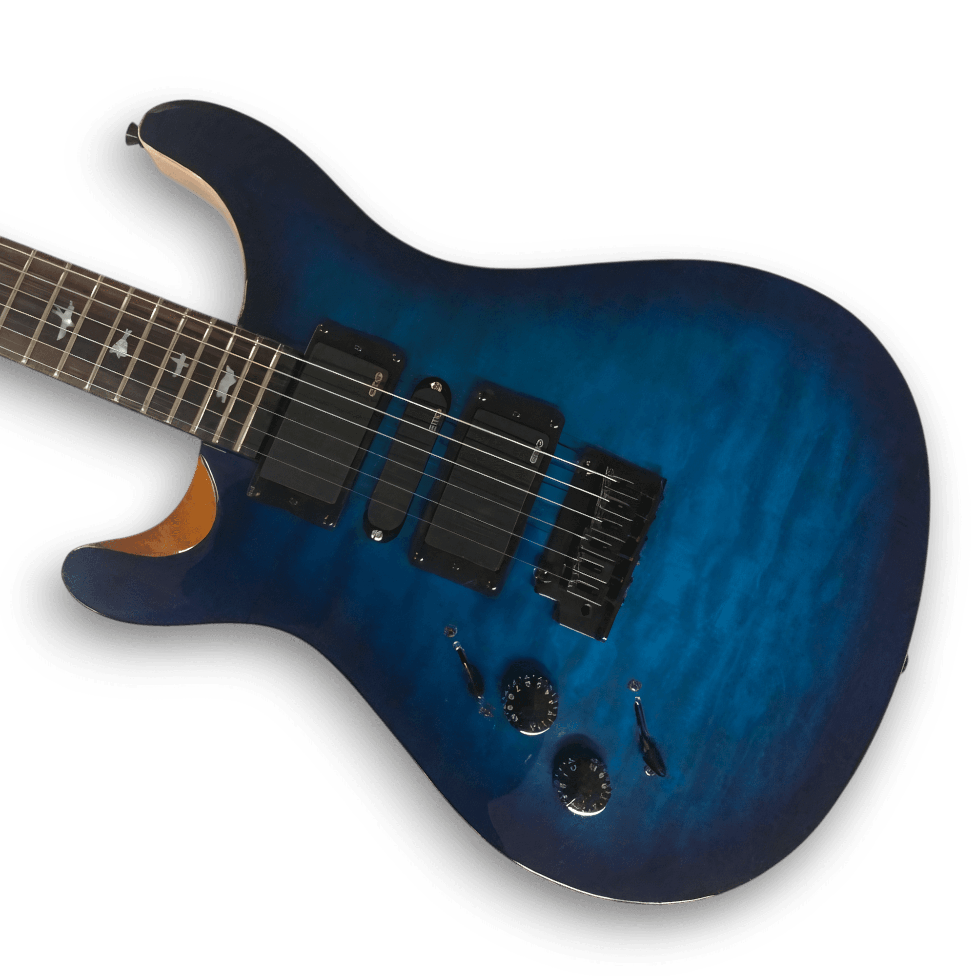 Custom Made Blue Burst Left Handed Quilted Maple Top 6 Strings Electric Guitar - Image 3