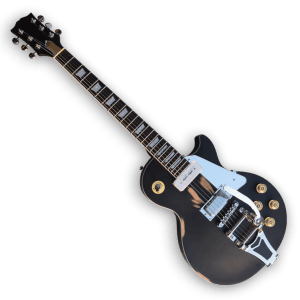 Custom Made Black Matt LP Style Electric Guitar - Image 2