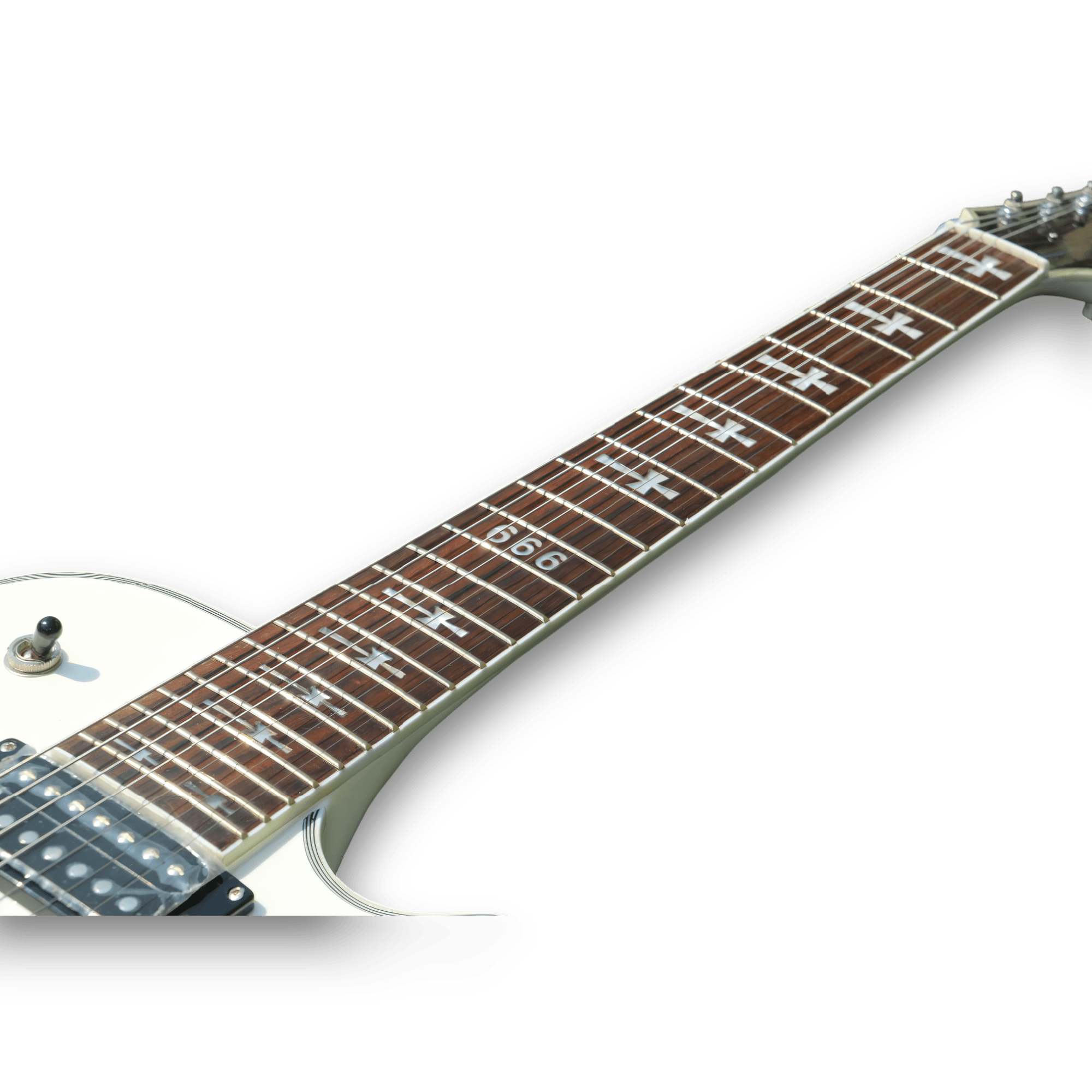 Custom Made White 7 Strings Electric Guitar - Image 4