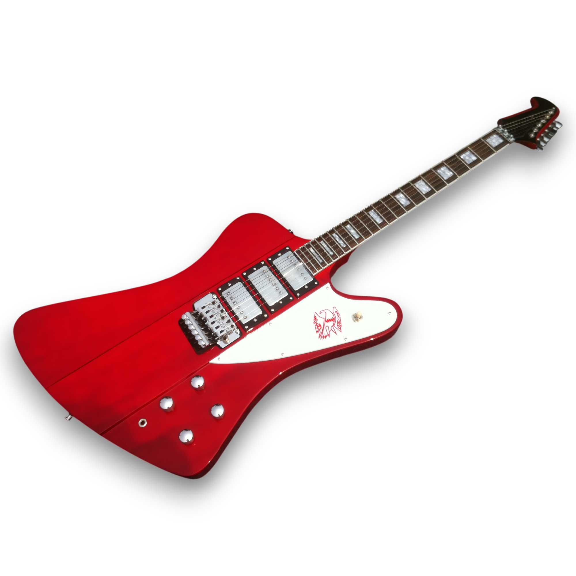 Custom Made Red Firebird Style 6 Strings Electric Guitar - Image 2
