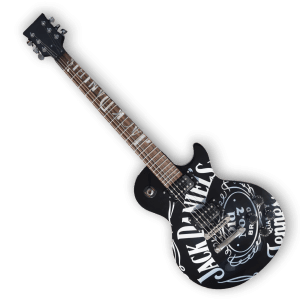 Custom Made Black LP Daniel's Whiskey Style Electric Guitar - Image 2