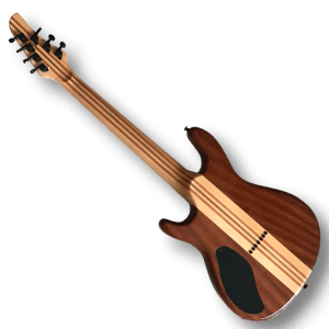 Custom Made Trans Dirty Red Burst Flame Maple Top Regius Style 7 Strings Electric Guitar - Image 4