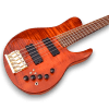 Custom Made Imperial Style 5 Strings Bass Red Flamed Maple Top Neck Through Electric Bass