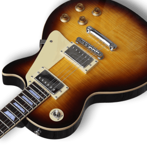 Custom Made Tobacco Burst Flame Maple Top LP Style 6 Strings Electric Guitar - Image 2