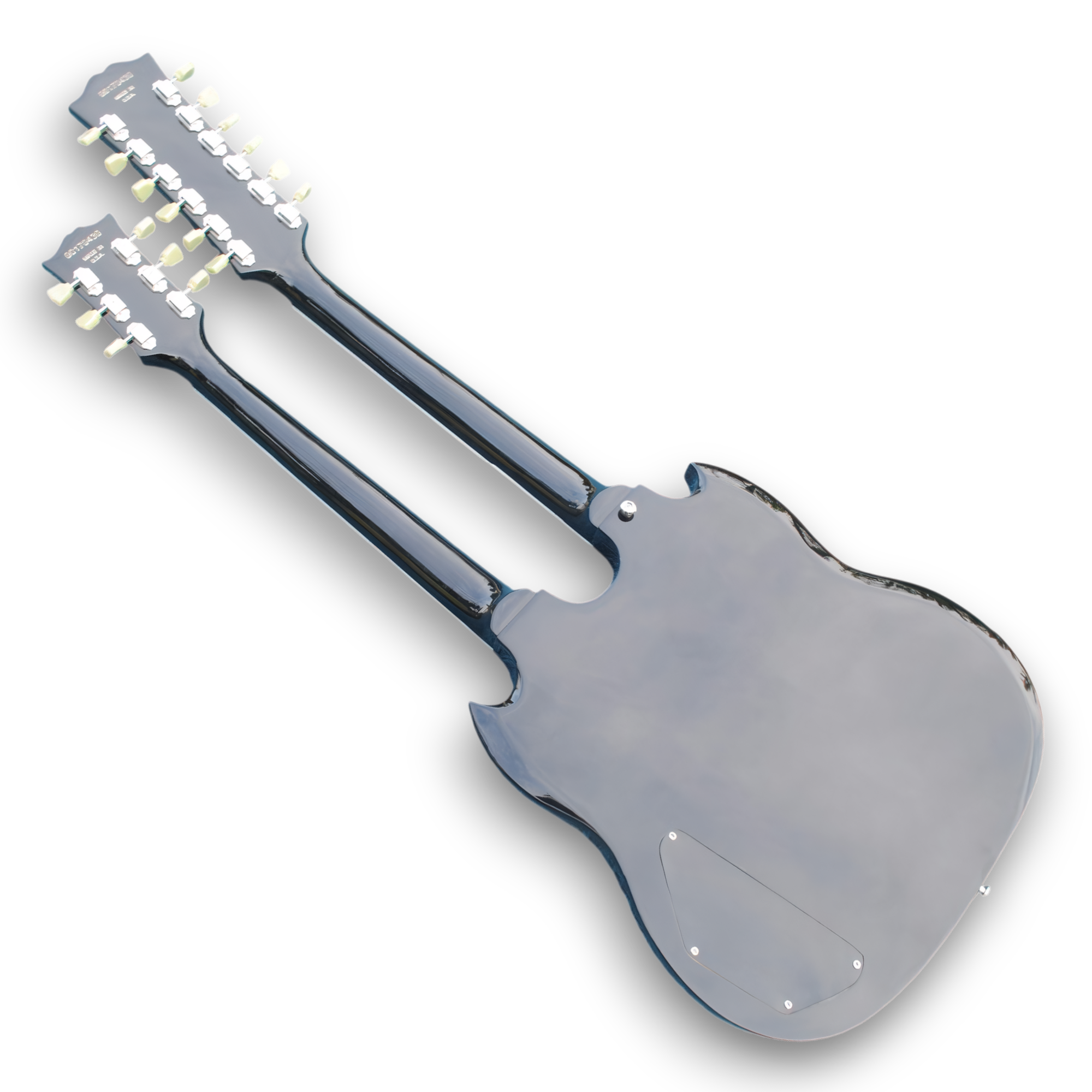 Custom Made Black SG Style 1275 Double Neck Don Felder Electric Guitar 12 & 6 Strings - Image 2
