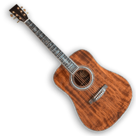 Custom Made D45 Style Koa Wood Abalone Binding and Inlay Acoustic Guitar