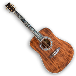 Custom Made D45 Style Koa Wood Abalone Binding and Inlay Acoustic Guitar