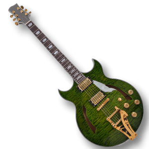 Custom Made Quilted Maple Top Green 6 Strings Electric Guitar - Image 2