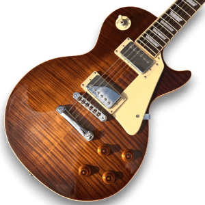 Custom Made Desert Burst Flame Maple Top LP Style 6 Strings Electric Guitar - Image 2