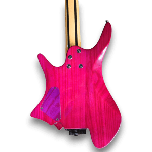 Custom Made Headless Purple Flame Maple Top Style Electric Guitar - Image 3