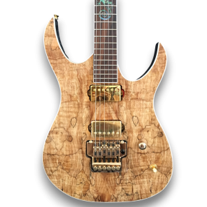 Custom Made Lizard Inlay with Golden Hardware Spalted Maple Top 6 Strings Electric Guitar