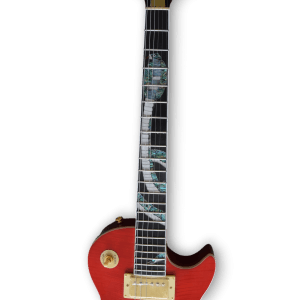 Custom Made Red Slash Snakepit LP Style Flame Maple Top Snake Fretboard Inlay Electric Guitar - Image 3