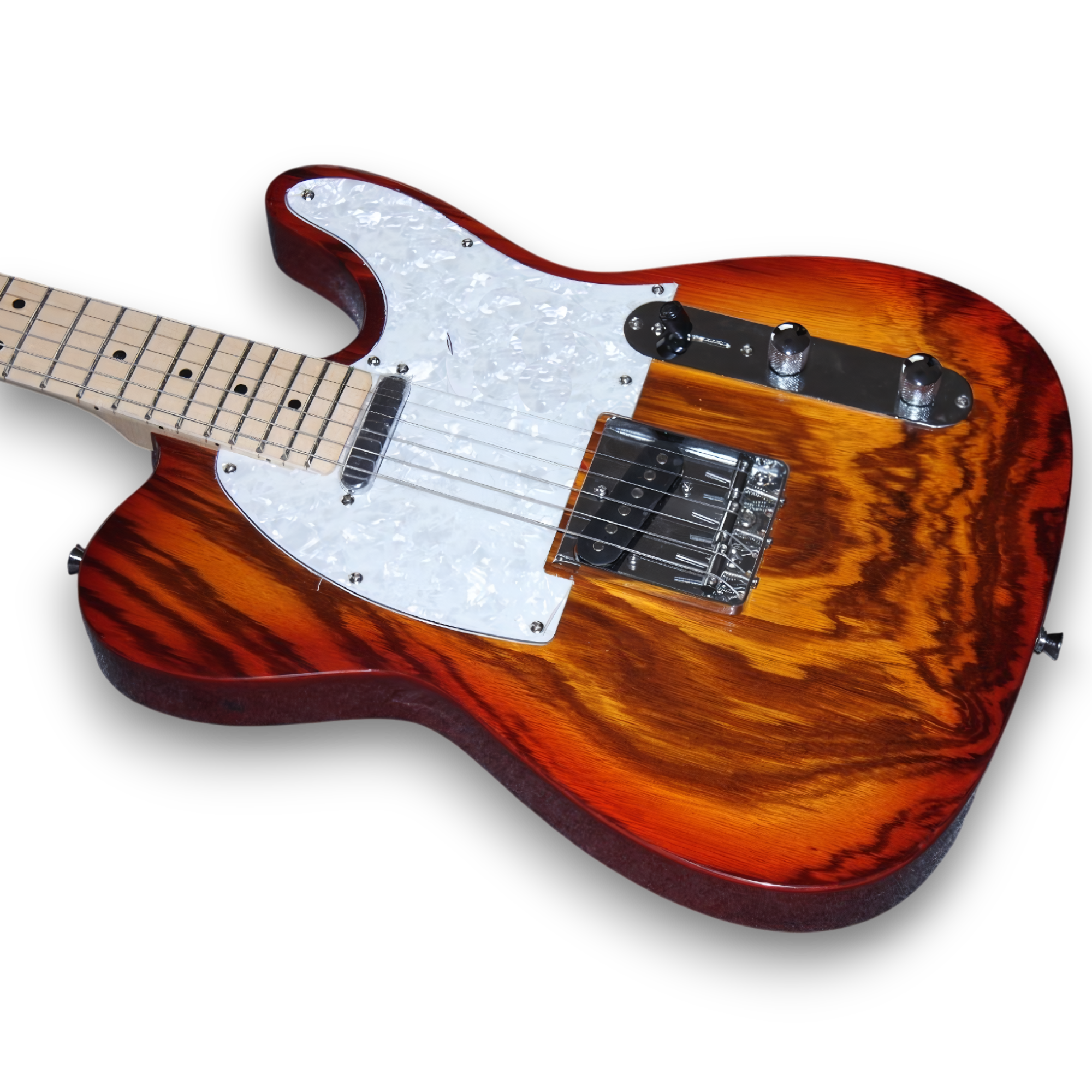 Custom Made Deluxe Natural Wood Finish Tele Style Electric Guitar