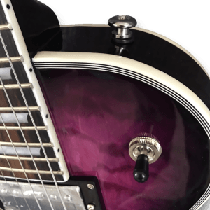 Custom Made Left Handed LP Style Purple Burst Quilted Maple Top Electric Guitar - Image 6