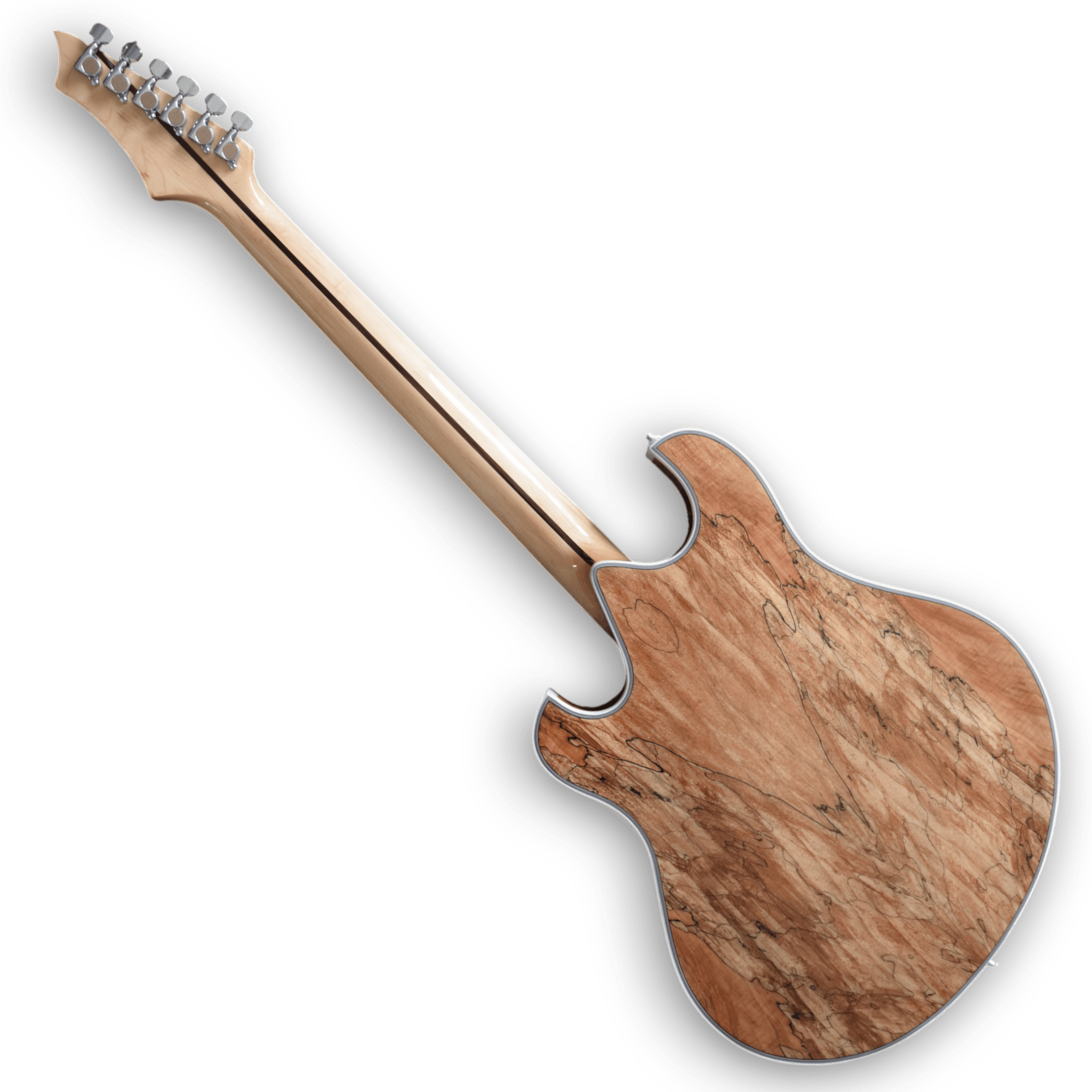 Custom Made Semi-Hollow Body Spalted Maple Top Trey Anastasio Style 6 Strings Electric Guitar - Image 6