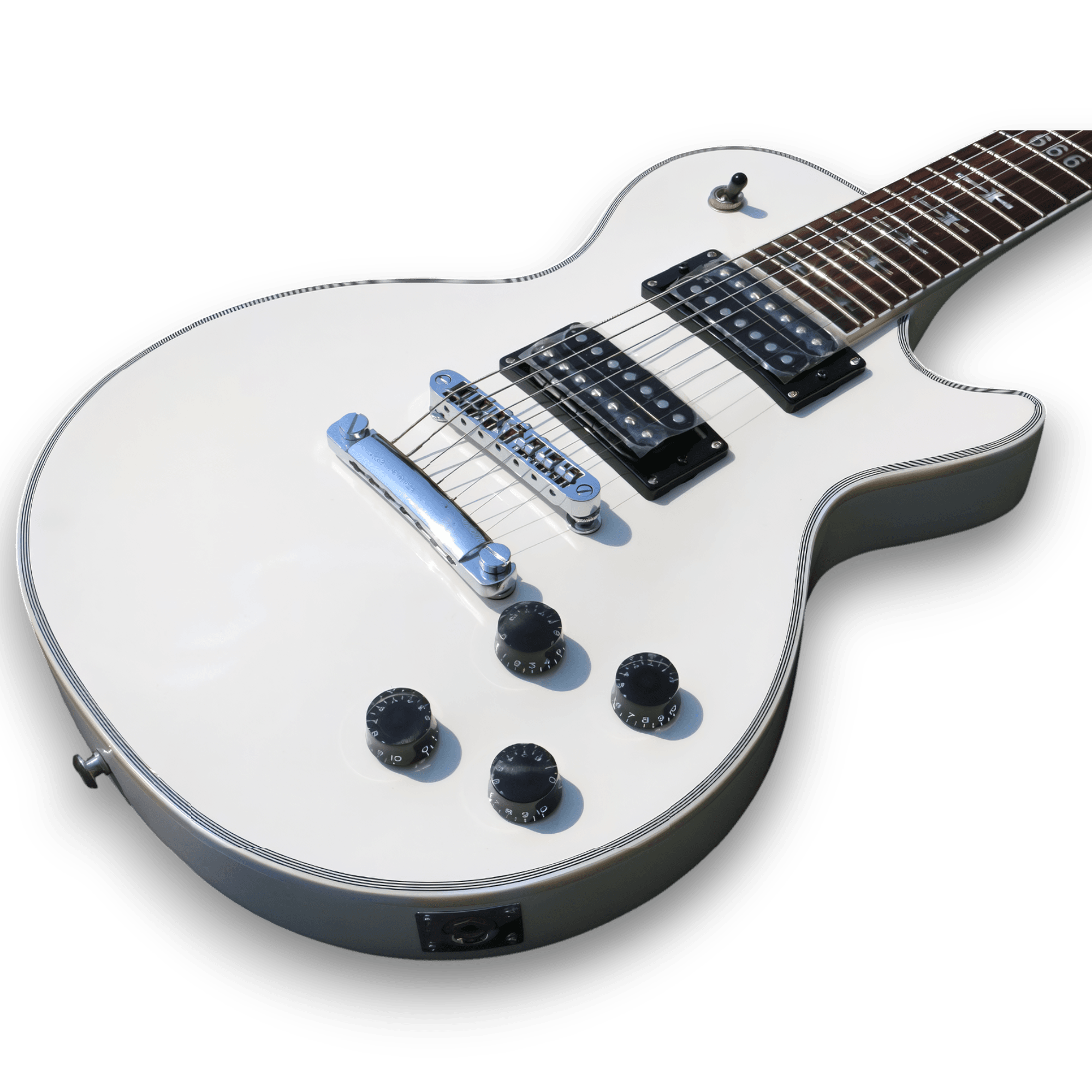 Custom Made White 7 Strings Electric Guitar - Image 3