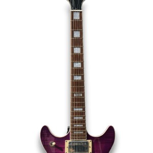 Custom Made Double Cut Style Purple Flame Maple Top 6 Strings Electric Guitar - Image 3