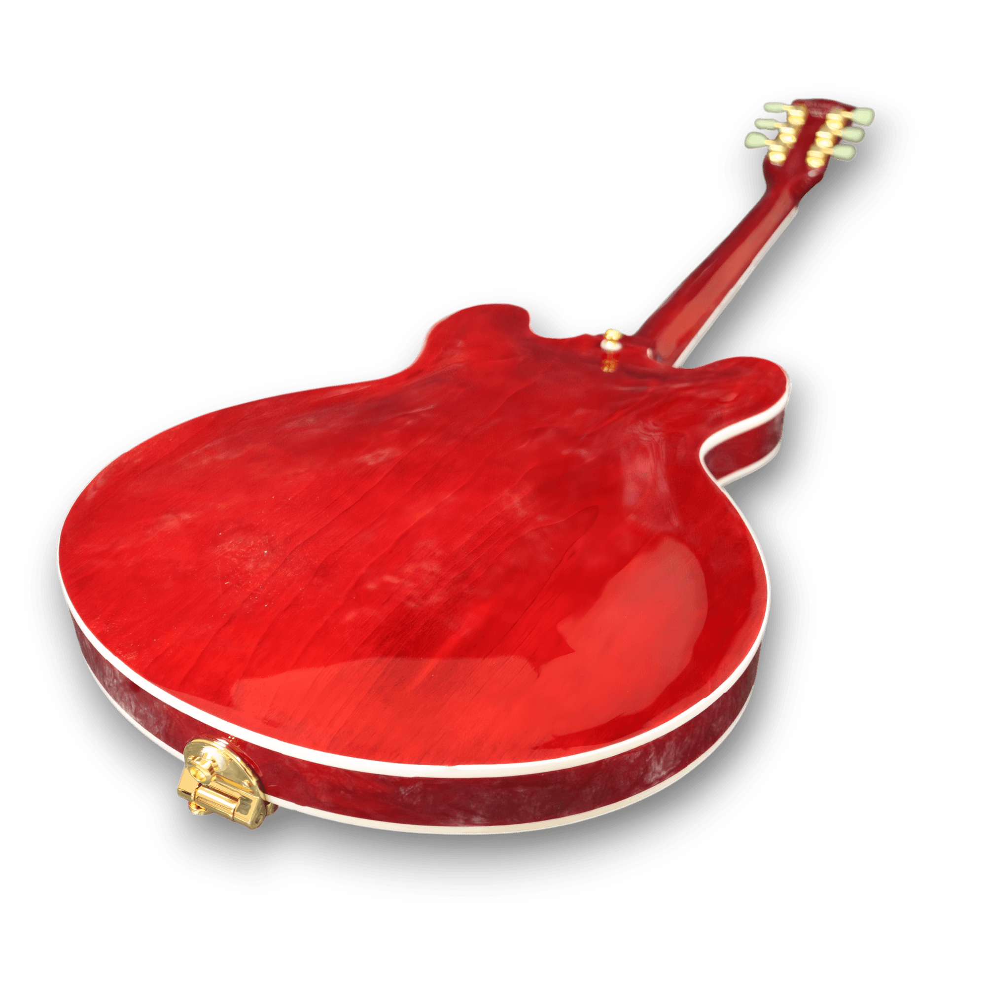 Custom Made Red Quilted Maple Top Semi-Hollow ES355 Style 6 Strings Electric Guitar - Image 2