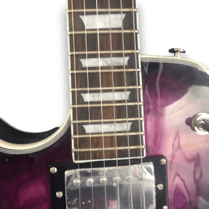 Custom Made Left Handed LP Style Purple Burst Quilted Maple Top Electric Guitar - Image 3