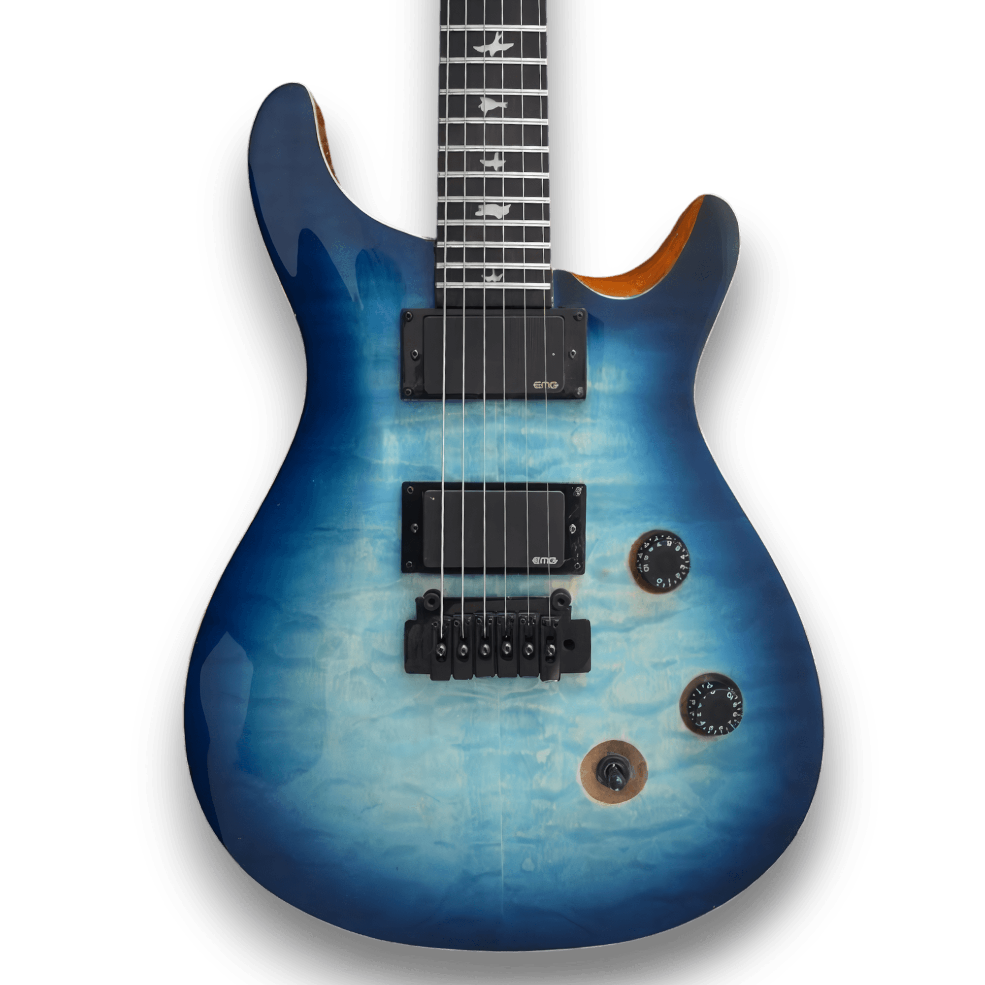 Custom Made Quilted Maple Top Blue Burst 6 Strings Electric Guitar
